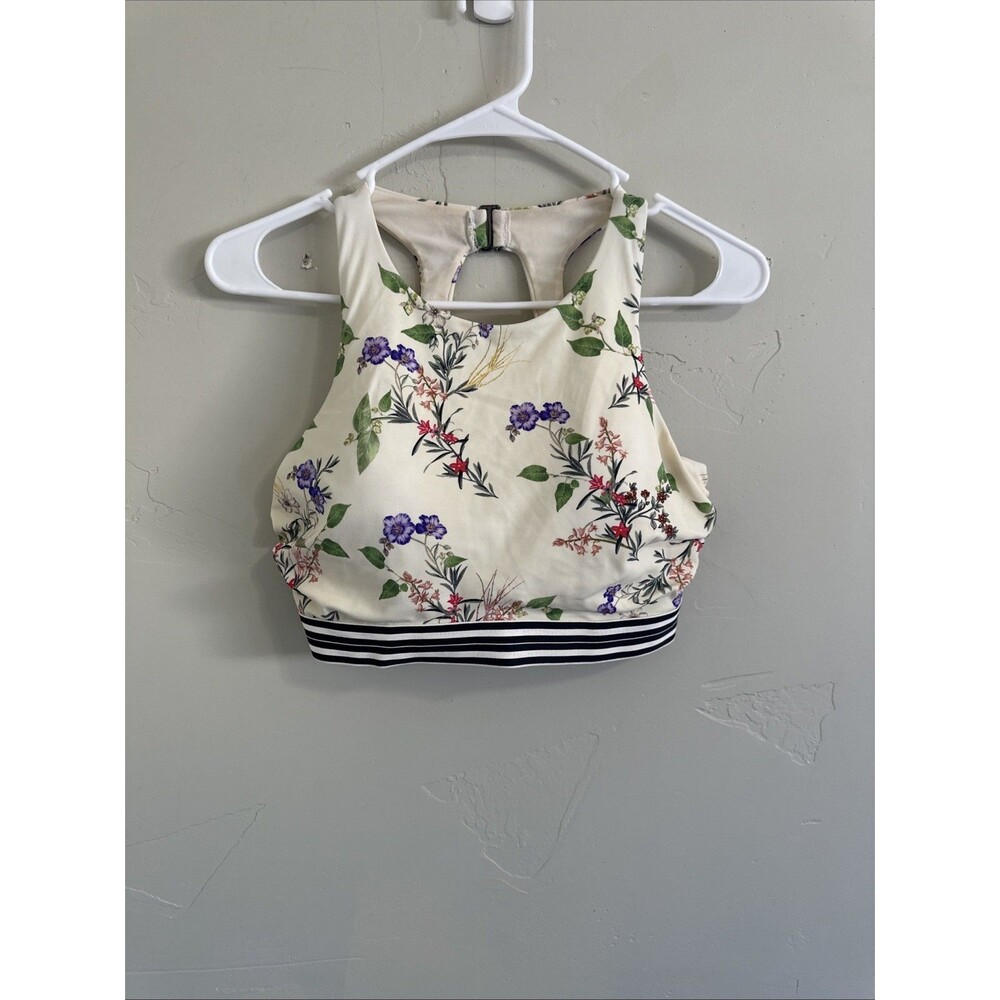 Athleta 34 D/DD Gold Floral Coast Bikini Top Underwire